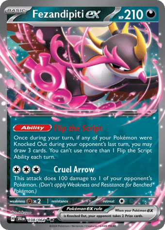 Fezandipiti ex Shrouded Fable Pokemon Card