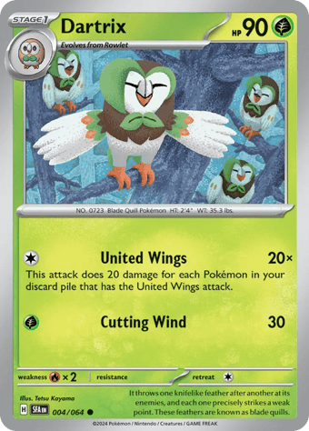 Dartrix Shrouded Fable Pokemon Card
