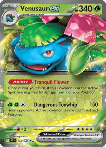 Venusaur ex Stellar Crown Pokemon Card
