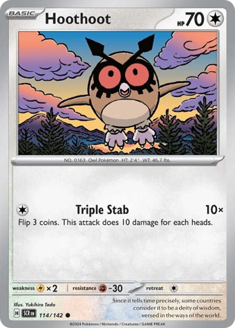 Hoothoot Stellar Crown Pokemon Card