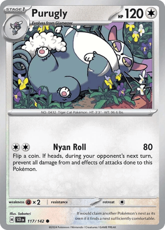 Purugly Stellar Crown Pokemon Card