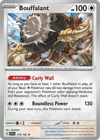Bouffalant Stellar Crown Pokemon Card