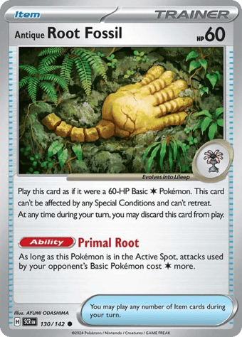 Antique Root Fossil Stellar Crown Pokemon Card