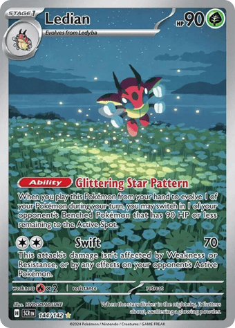 Ledian Stellar Crown Pokemon Card