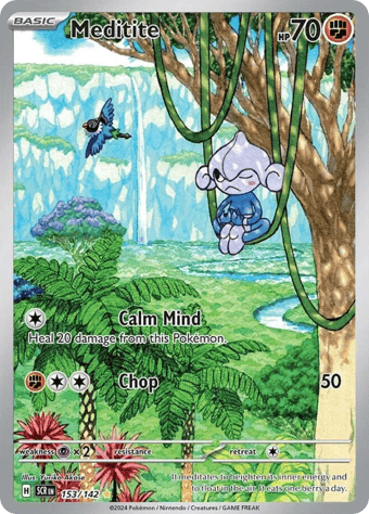 Meditite Stellar Crown Pokemon Card