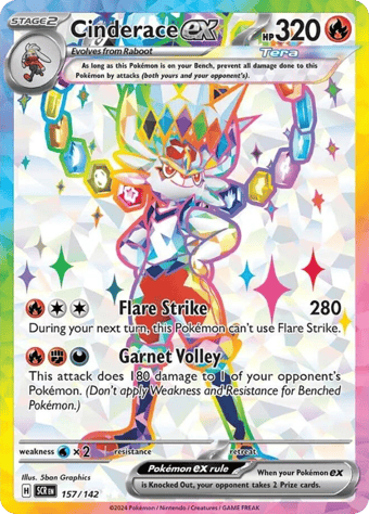 Cinderace ex Stellar Crown Pokemon Card