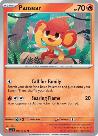 Pansear Stellar Crown Pokemon Card