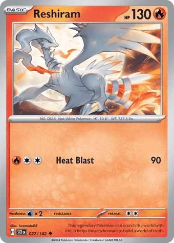 Reshiram Stellar Crown Pokemon Card