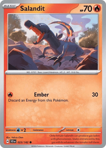 Salandit Stellar Crown Pokemon Card