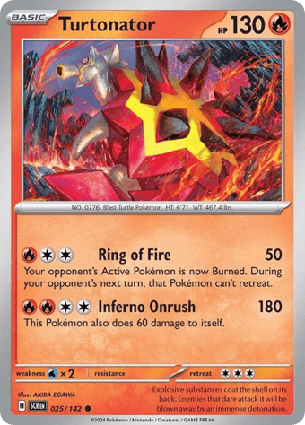 Turtonator Stellar Crown Pokemon Card
