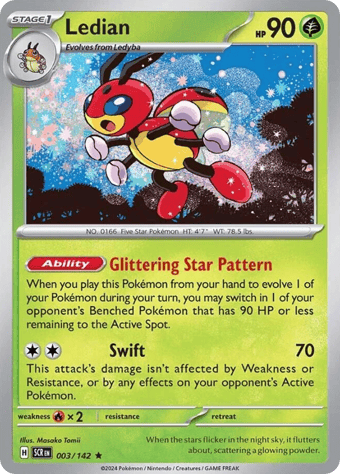 Ledian Stellar Crown Pokemon Card