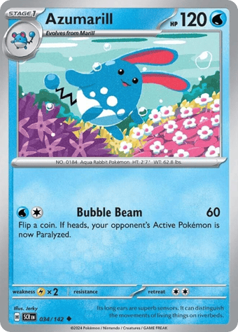 Azumarill Stellar Crown Pokemon Card