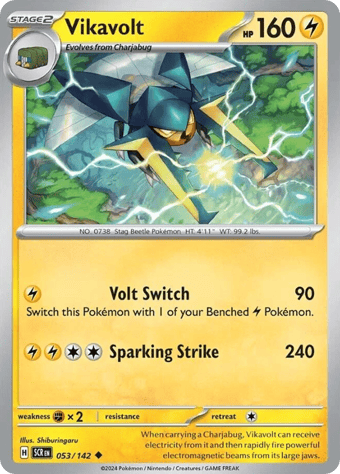 Vikavolt Stellar Crown Pokemon Card