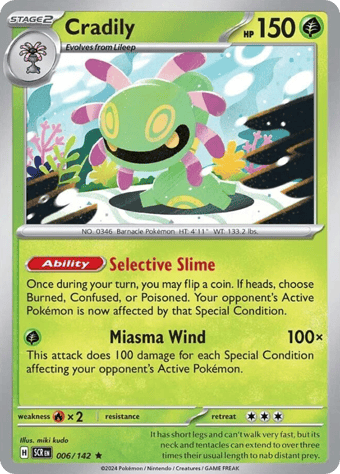 Cradily Stellar Crown Pokemon Card