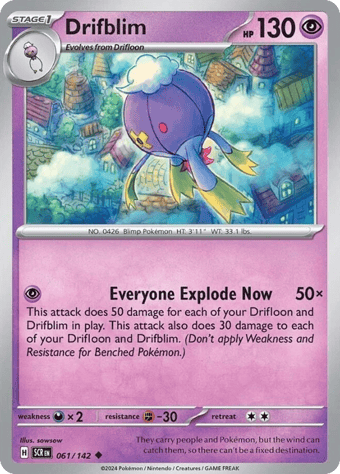 Drifblim Stellar Crown Pokemon Card