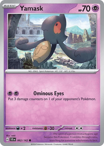 Yamask Stellar Crown Pokemon Card
