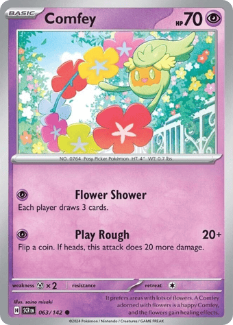 Comfey Stellar Crown Pokemon Card