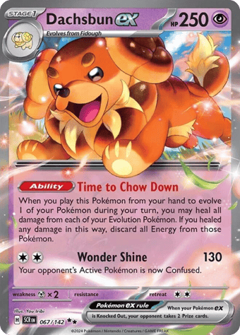 Dachsbun ex Stellar Crown Pokemon Card