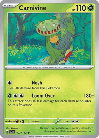 Carnivine Stellar Crown Pokemon Card