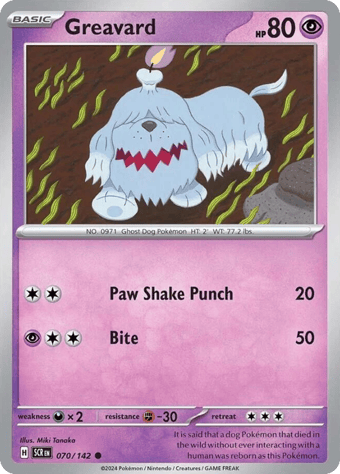 Greavard Stellar Crown Pokemon Card