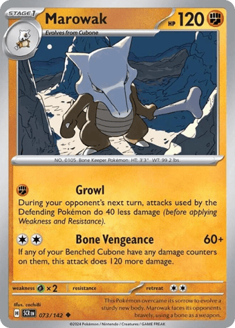 Marowak Stellar Crown Pokemon Card