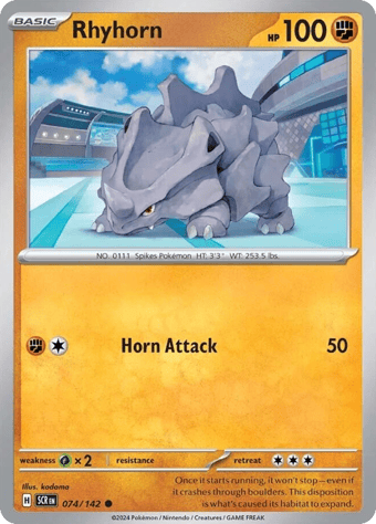 Rhyhorn Stellar Crown Pokemon Card