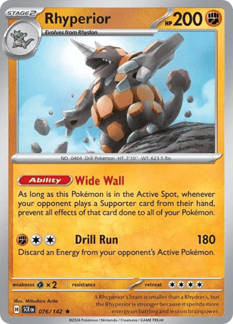 Rhyperior Stellar Crown Pokemon Card