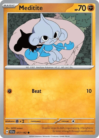 Meditite Stellar Crown Pokemon Card