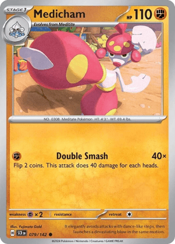 Medicham Stellar Crown Pokemon Card