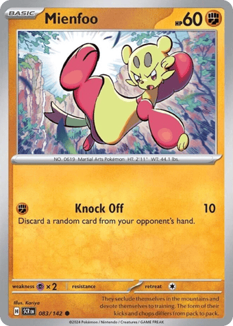 Mienfoo Stellar Crown Pokemon Card