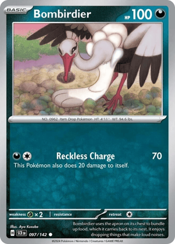 Bombirdier Stellar Crown Pokemon Card