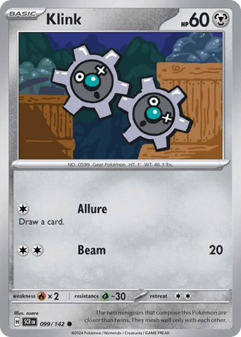 Klink Stellar Crown Pokemon Card