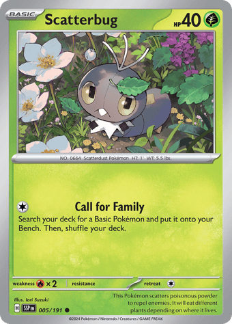 Scatterbug Surging Sparks Pokemon Card