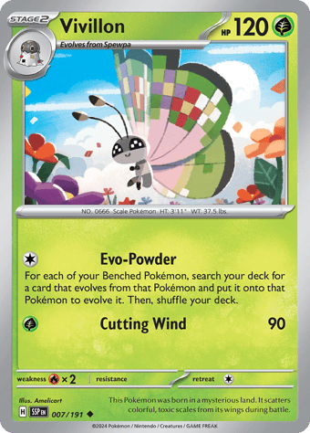 Vivillon Surging Sparks Pokemon Card
