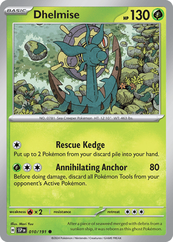 Dhelmise Surging Sparks Pokemon Card