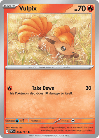 Vulpix Surging Sparks Pokemon Card