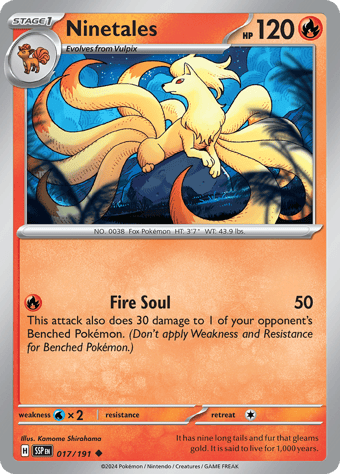Ninetales Surging Sparks Pokemon Card