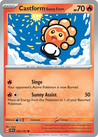 Castform Sunny Form Surging Sparks Pokemon Card