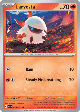 Larvesta Surging Sparks Pokemon Card