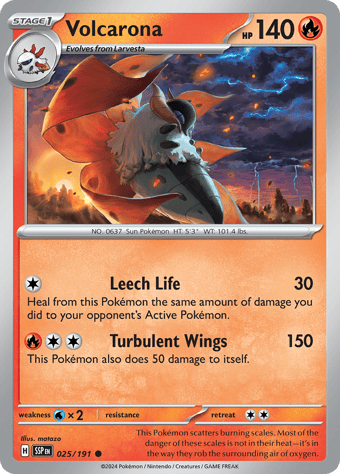 Volcarona Surging Sparks Pokemon Card