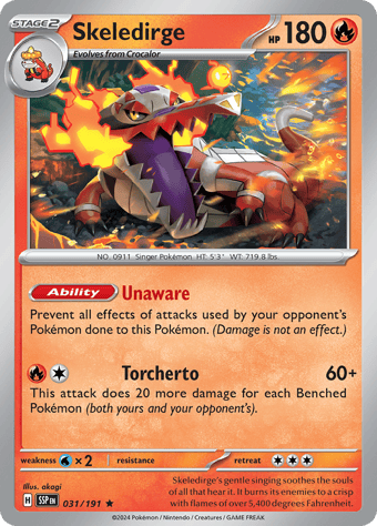 Skeledirge Surging Sparks Pokemon Card