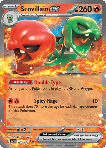 Scovillain ex Surging Sparks Pokemon Card