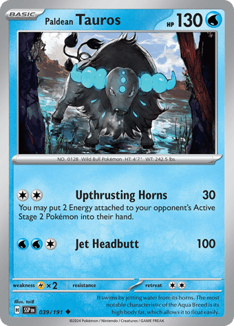 Paldean Tauros Surging Sparks Pokemon Card