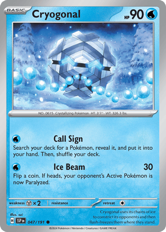 Cryogonal Surging Sparks Pokemon Card