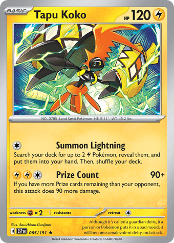 Tapu Koko Surging Sparks Pokemon Card