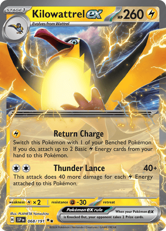 Kilowattrel ex Surging Sparks Pokemon Card