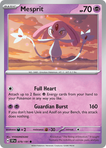 Mesprit Surging Sparks Pokemon Card