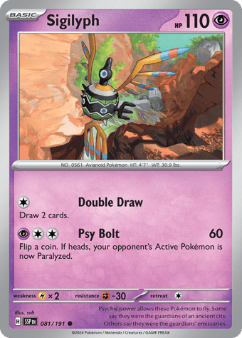 Sigilyph Surging Sparks Pokemon Card