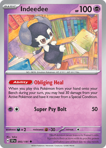 Indeedee Surging Sparks Pokemon Card