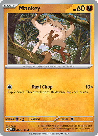 Mankey Surging Sparks Pokemon Card